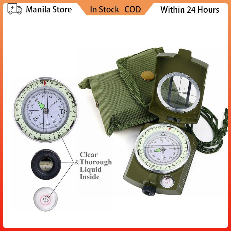 Navigation Pocket Compass for Hiking Camping Outdoors DETUCK Professional Geological Compass Lensatic Military Compass Survival Orienteering Sighting Compass with Mirror 