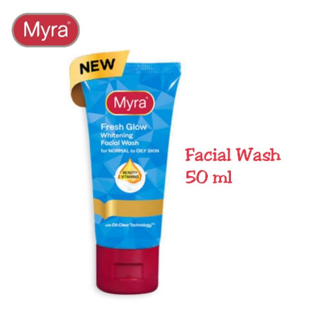 myra fresh glow whitening facial wash