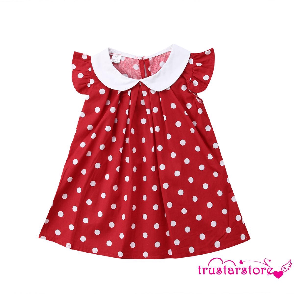 baby red polka dot dress