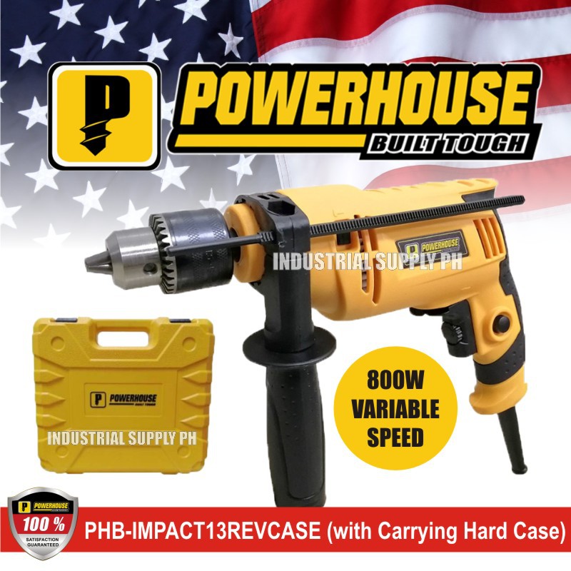 Powerhouse PHB-IMPACT13REVCASE Impact Drill 800W Variable Speed with ...