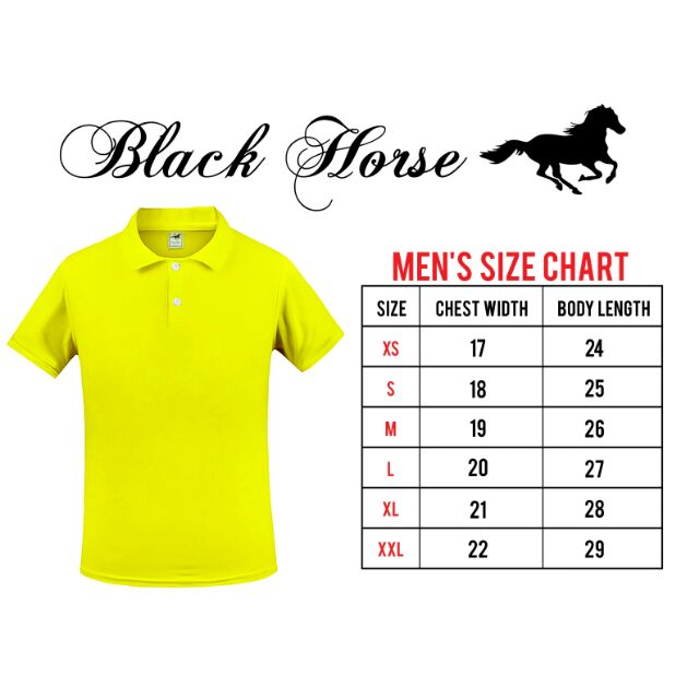 black polo shirt with yellow horse