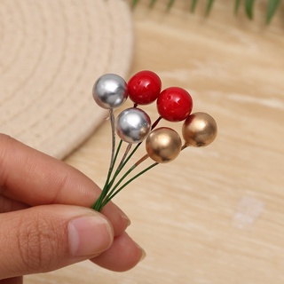 50Pcs Mini Artificial Flower Fruit Cherry Christmas Pearl Berries for Wedding DIY Gift Decorated #2