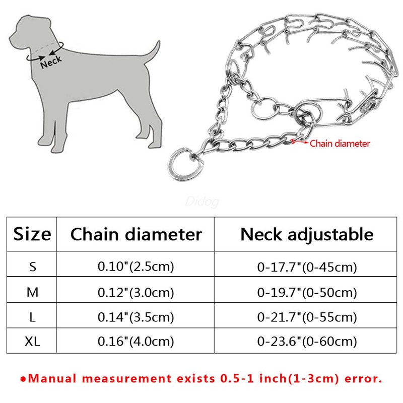 Dog Chain Training Collar Prong Choker Collars Pet Iron Metal Choke Neck Leash Walking Training Tool #3