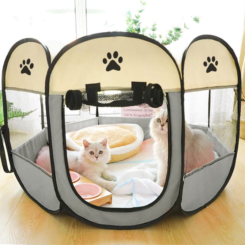 Foldable Pet Playpen Tent Dog Cat Fence Puppy Exercise Play Kennel Cat