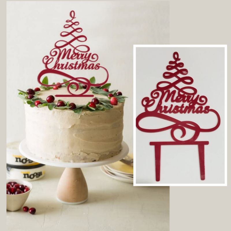 CT68 Merry Christmas Cake Topper Big | Shopee Philippines