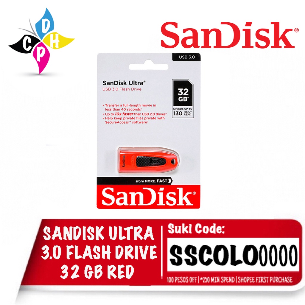 SANDISK 32GB Ultra USB 3.0 FLASH DRIVE (SDCZ48-032G-U46R) | Shopee ...