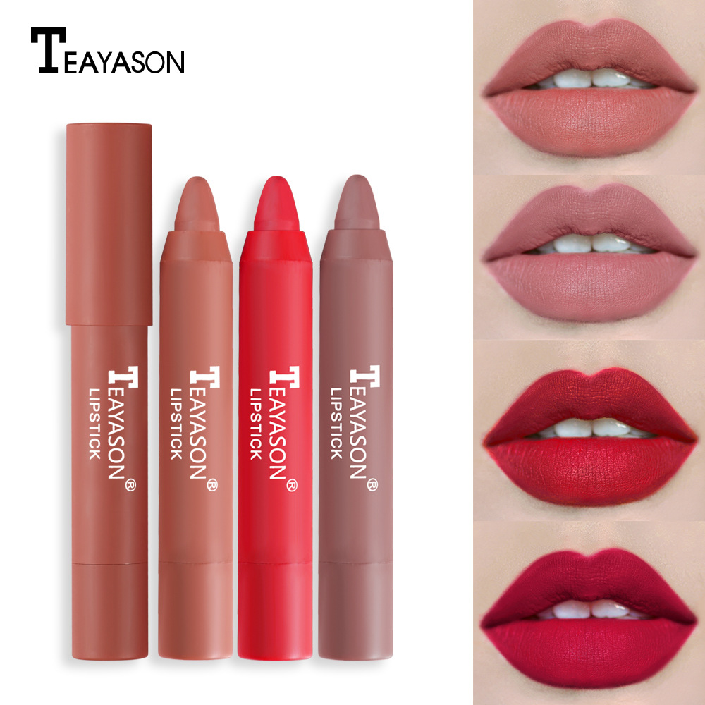 TEAYASON 12 Colors Velvet Matte Lipsticks Waterproof Long Lasting Sexy
