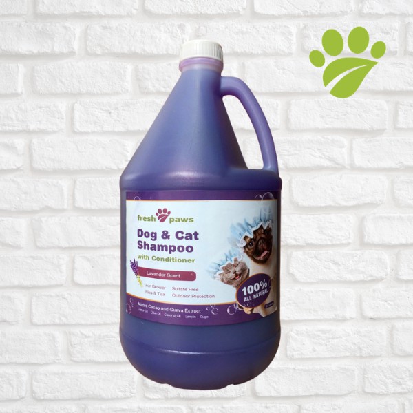 Fresh Paws Dog & Cat Shampoo with Conditioner (Madre de Cacao & Guava Extract) Lavender Scent