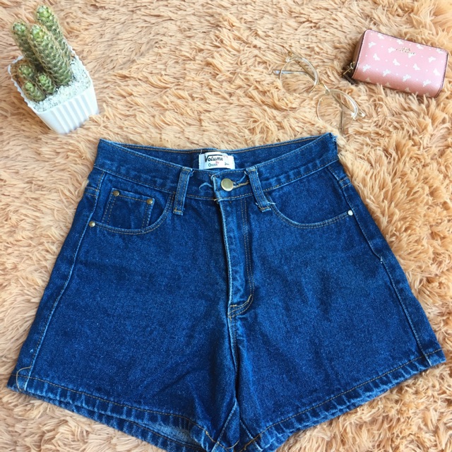 Original High Waisted Denim Shorts Dark Blue New Shopee Philippines