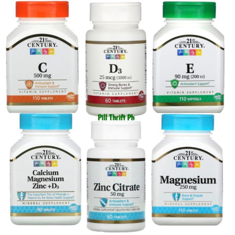 21st Century Zinc Citrate Calcium Magnesium Vitamin D Vitamin E Vitamin