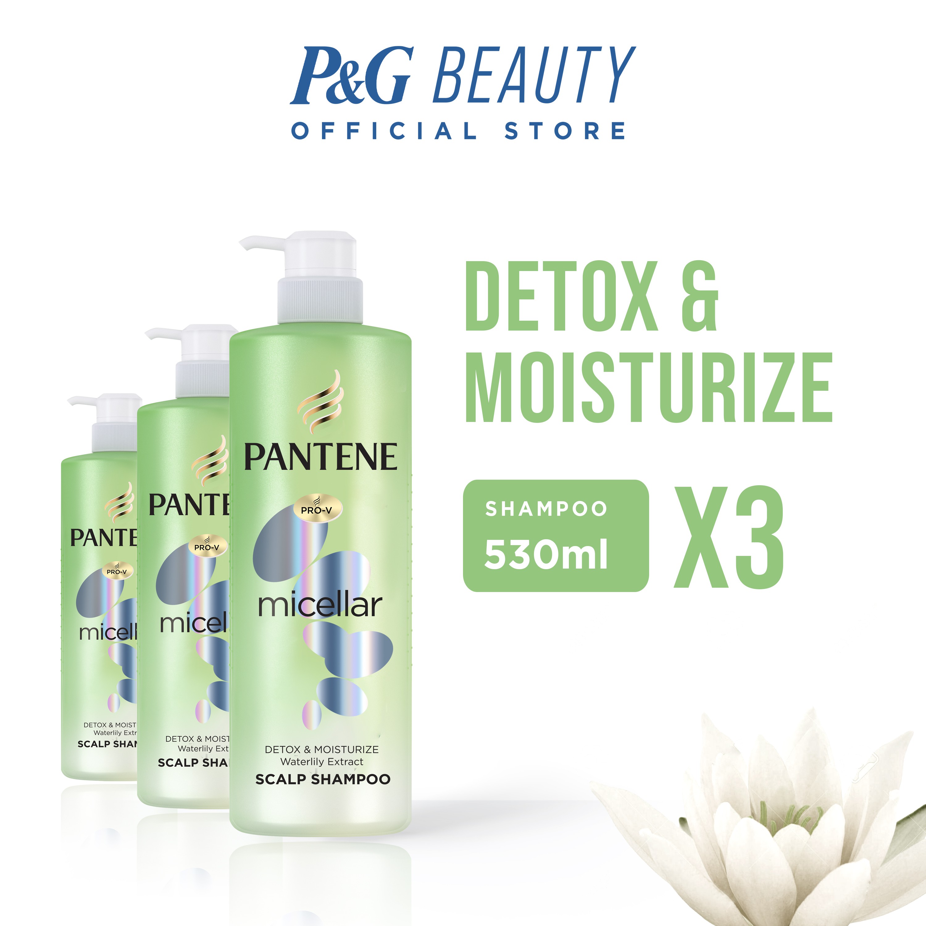 Pantene Pro-V Micellar Detox & Moisturize Shampoo 530mL Trio | Shopee ...