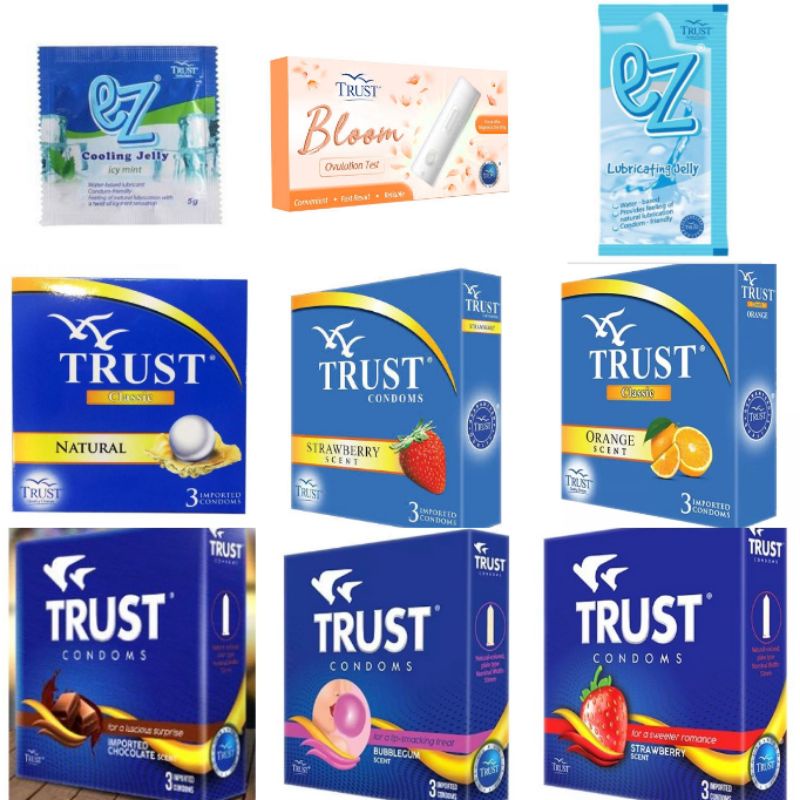 TRUST CONDOM ALL VARIANTS AND SCENTS, OVULATION KIT, LUBRICATING JELLY