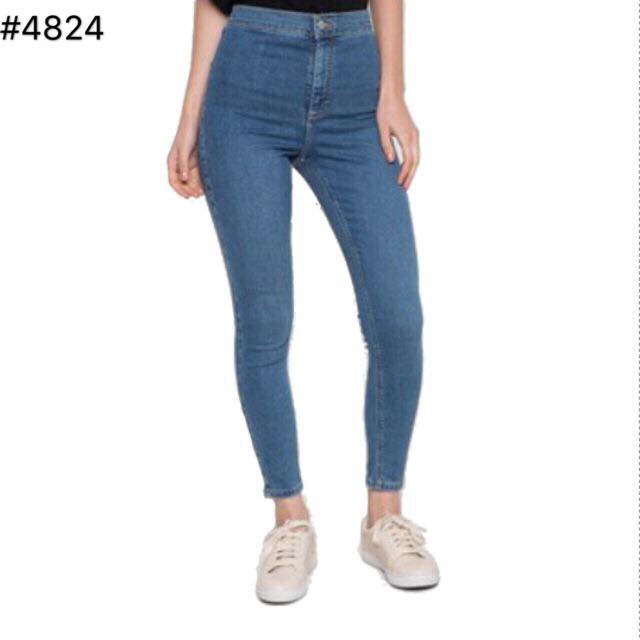 high waisted denim pants