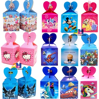 6pcs Cartoon Creative Candy Box Kids Birthday Party Decoration Favors Paper Gift Boxes