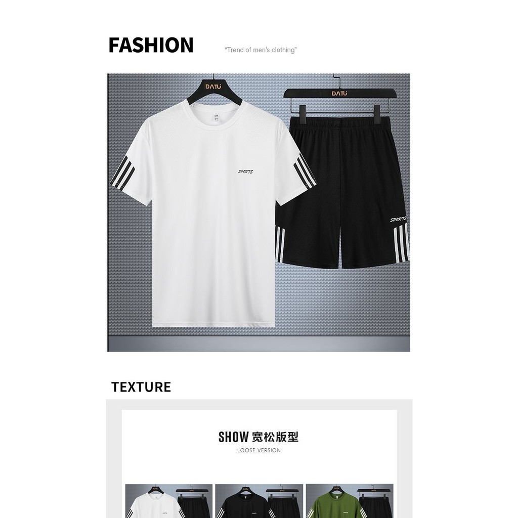 DRIFIT [2 in 1 set] Korean sports fashion trend Terno T-shirt + shorts unisex size Korean size — view 7