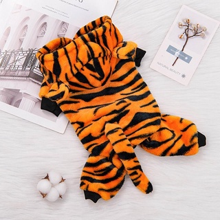Dog Clothes Transformation Dress Coral Fleece Pet Hooded Tiger Four-legged S8O2 Dogs Shaped P5O3Trac