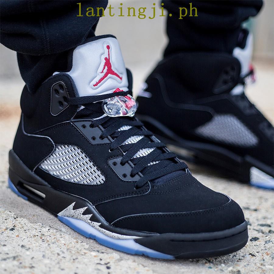 retro 5 og black metallic silver