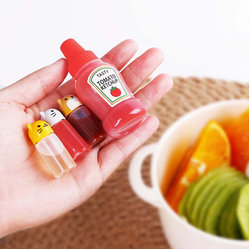 Mini Ketchup Bottles 25ml Refillable Salad Dressing Tomato Ketchup Mayo