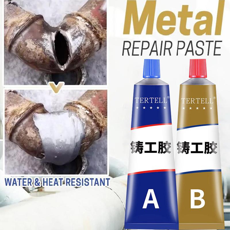 2PCs/set Industrial Repair Paste Glue Heat Resistance Cold Weld Metal Repair Paste A&B Adhesive Gel Casting Agent Tools