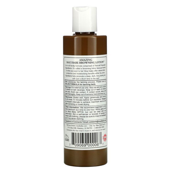 Maui Babe Amazing Browning Tan Lotion 8fl oz (236 ml), Natural Dark Tan Lotion, Ready Stock U9M1