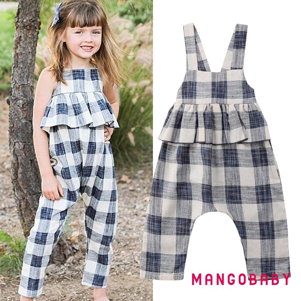 baby girl plaid romper