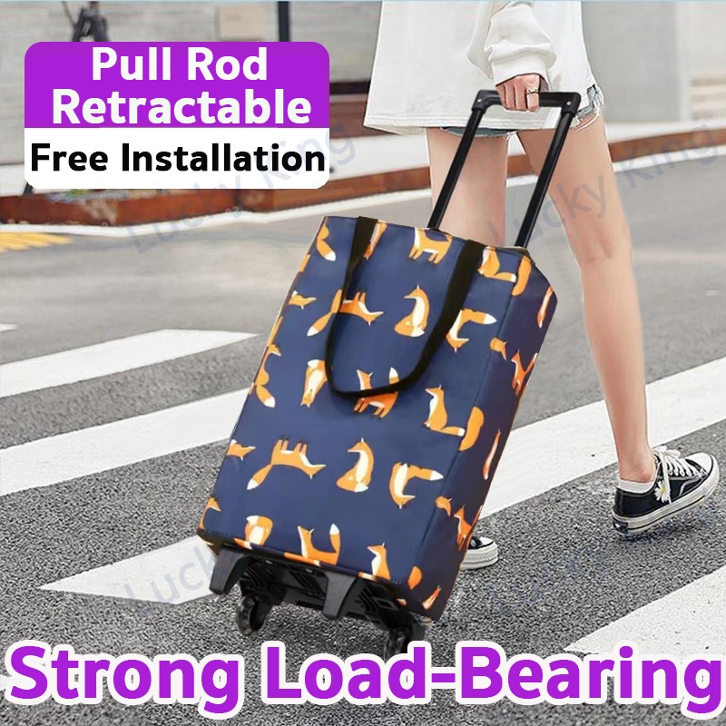 MaiHong Trolley Bag stainless/Foldable Trolley Shopping Bag Travel