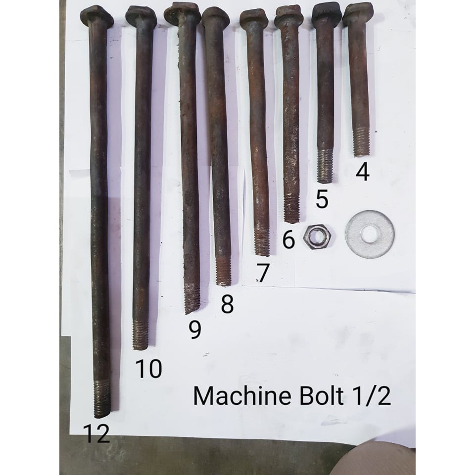 MACHINE BOLT per PIECE 1/2 & 5/8 w/ nut and bi washer Shopee Philippines