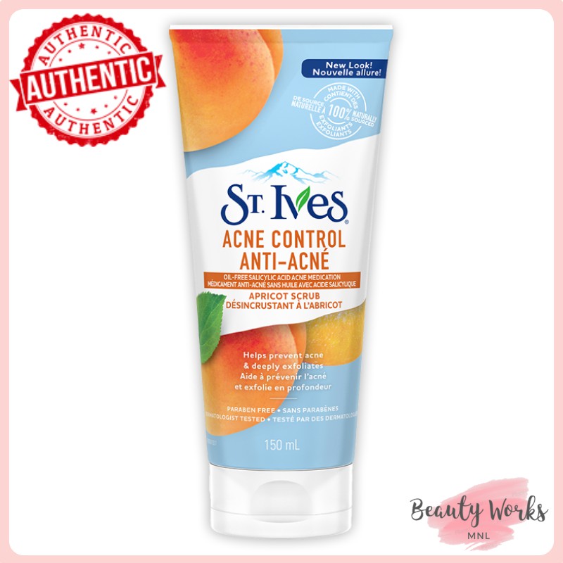 ST. IVES Acne Control Salicylic Acid Apricot Face Scrub 170g Shopee