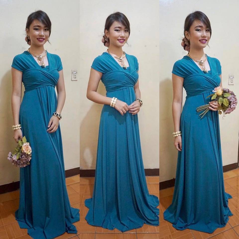 infinity dress teal blue