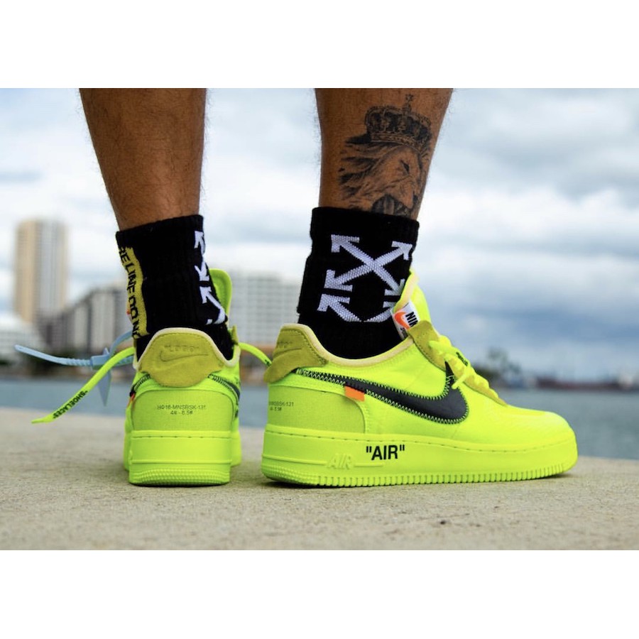 nike air force 1 x off white green