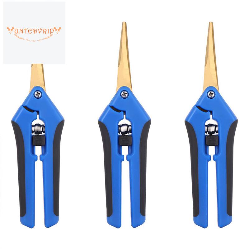3-Pack Gardening Hand Pruner Pruning Shear Flower Leaf Trimmer with Titanium Coated Curved Precision Blades