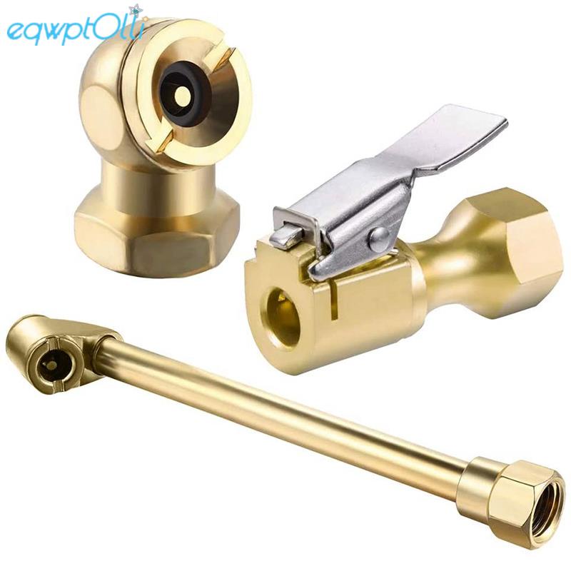 3 Pack Heavy Duty Brass Air Chuck Set, 1/4 Inch Brass Air Chuck for Tire Inflator Gauge Compressor Accessories
