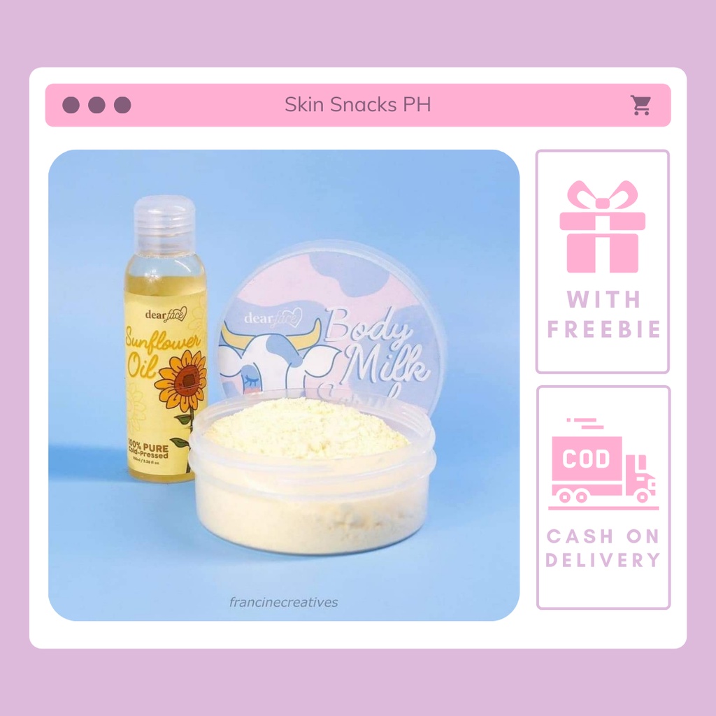 [WITH FREEBIES] Dear Face Milky Body Scrub and Sunflower Oil Shopee