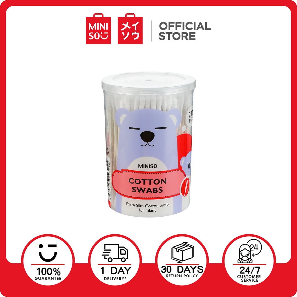 Miniso Extra Slim Cotton Swab For Infant 200 Pcs Ear Cotton Buds