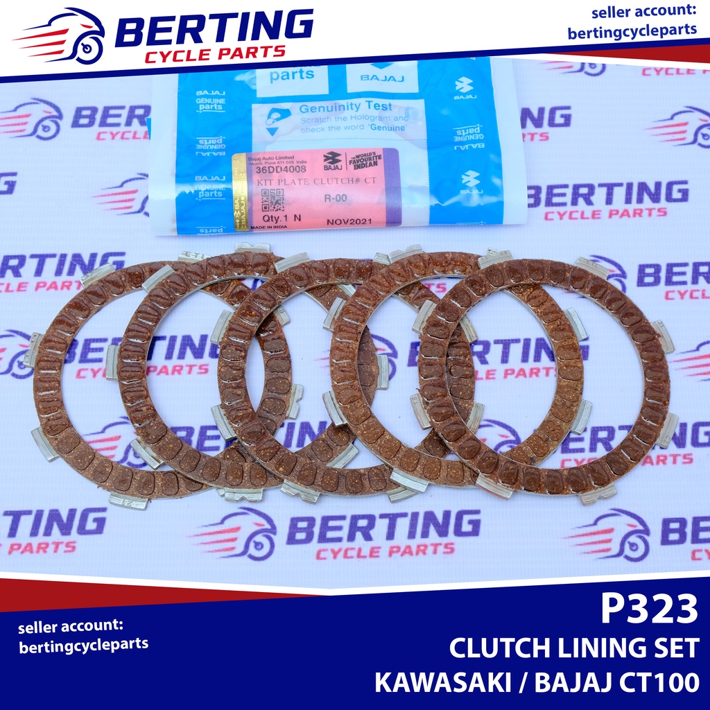 CLUTCH LINING Kawasaki BAJAJ CT100 Set Genuine 36DD4008 Shopee