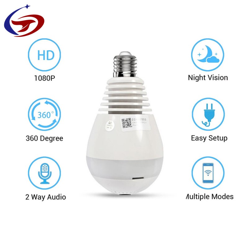 V380 Home Light Bulb Camera 360° CCTV Wireless WIFI Network HD Camera
