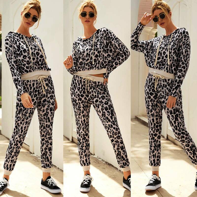 womens leopard print tracksuit