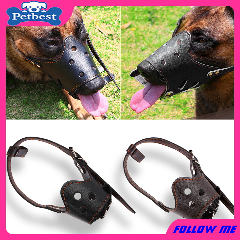 Dog Mask Cover Pu Antibite Prevention Pet Face Mask Facemask Mouth