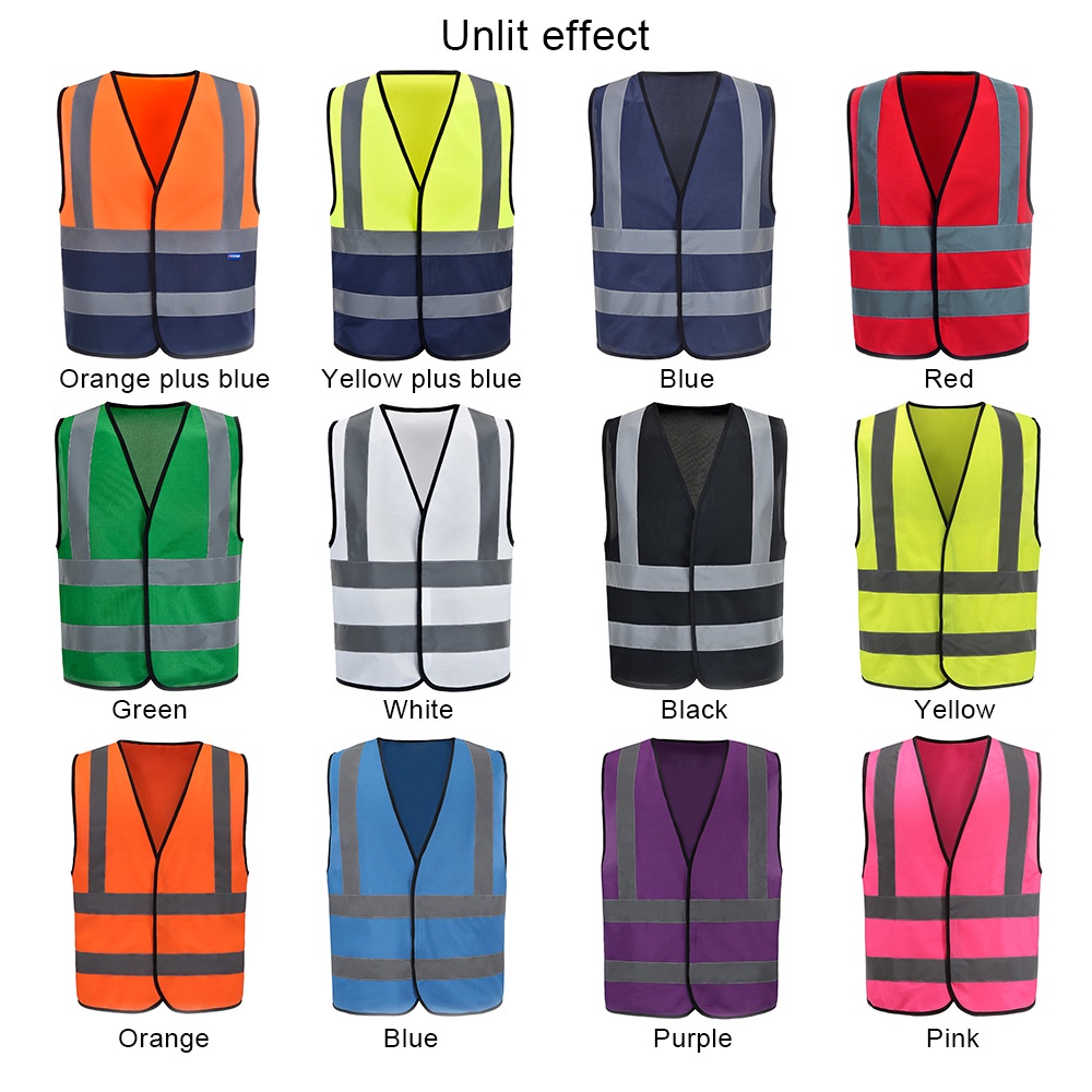 AYKRM 12 colour High visibility viz vest hi vis viz reflective safety ...