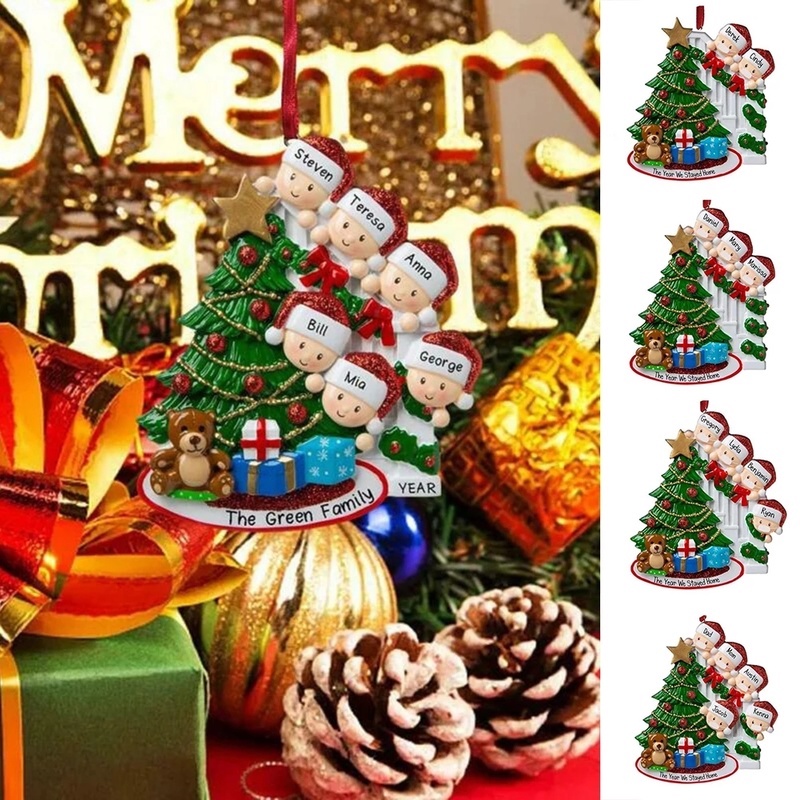 2022 New Years Cute Christmas Family Decorative Pendant/ Christmas Ornaments For Xmas Tree/ DIY Name Blessing Hanging Ornaments