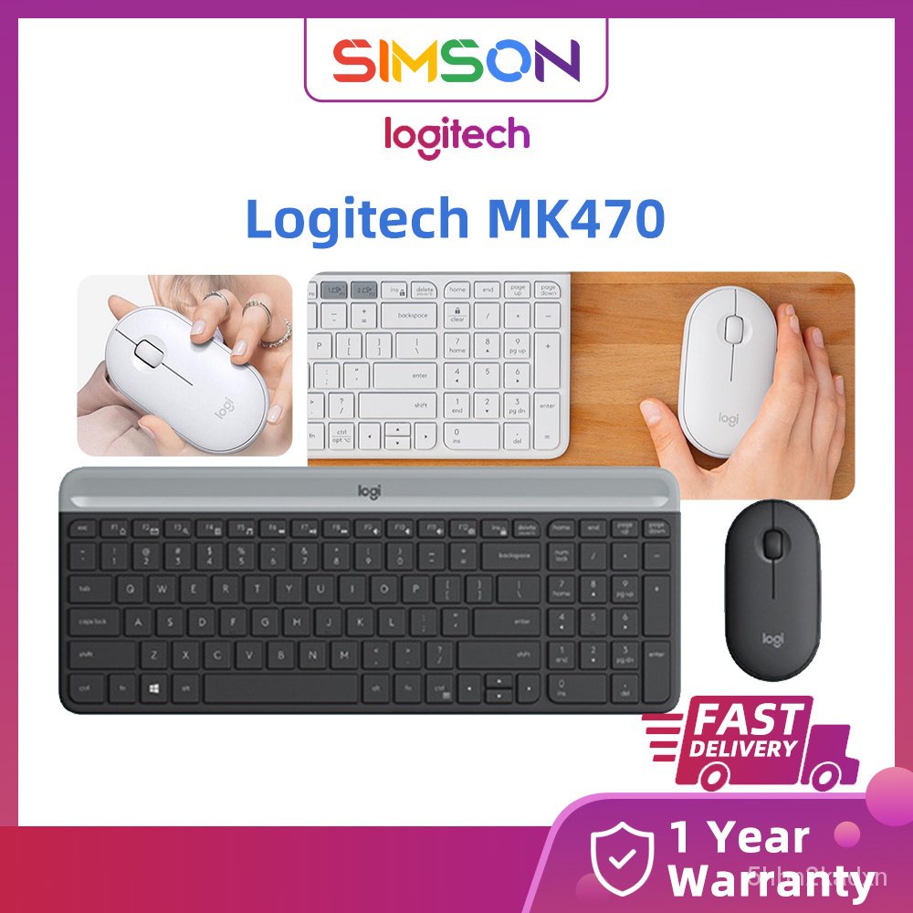 Logitech MK470 Wireless Keyboard Mouse Mice Combo Slim and Quiet Light