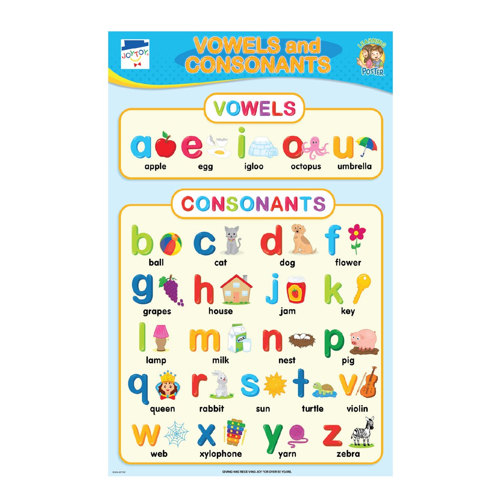 JOYTOY Vowels and Consonants Poster | Shopee Philippines