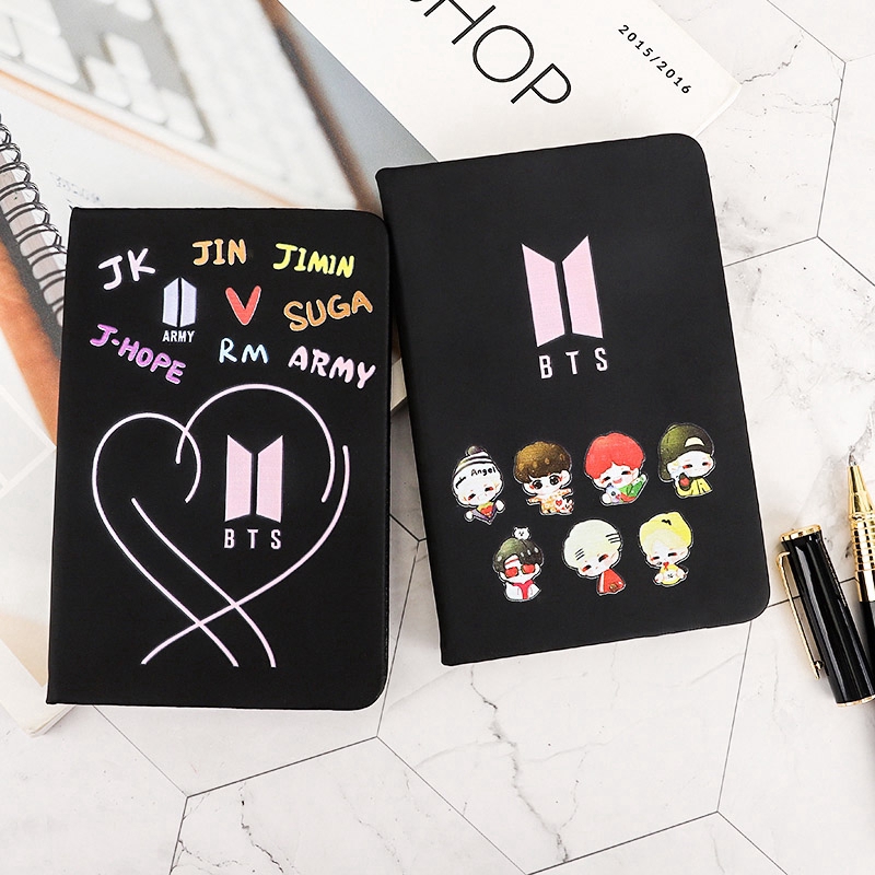 kpop notebook pu pocketbook note pad diary workbook stationery shopee