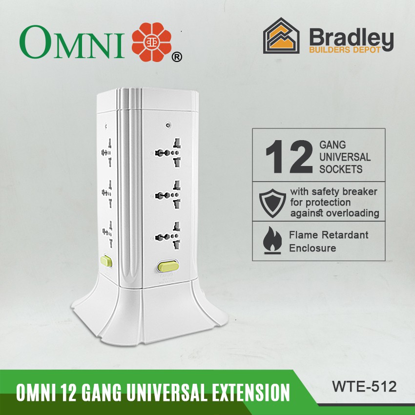 Omni 12 Gang Universal Tower Extension Cord Shopee Philippines