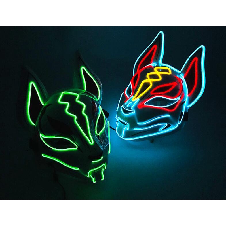 Anime Expro Decor Japanese Fox Mask Neon Led Light Cosplay ...