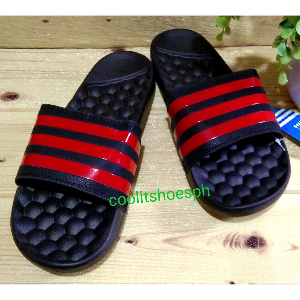 adidas slides red and black
