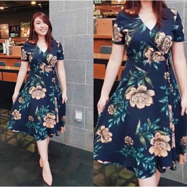 wrap around dress shopee