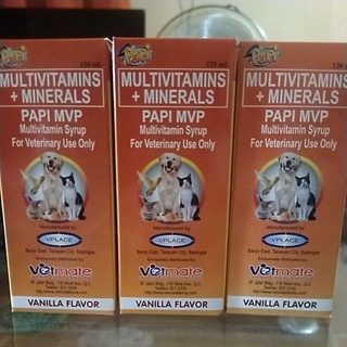 PAPI MVP 120ML Multivitamins and Mineral Syrup for Dogs and Cats Vanilla Flavor