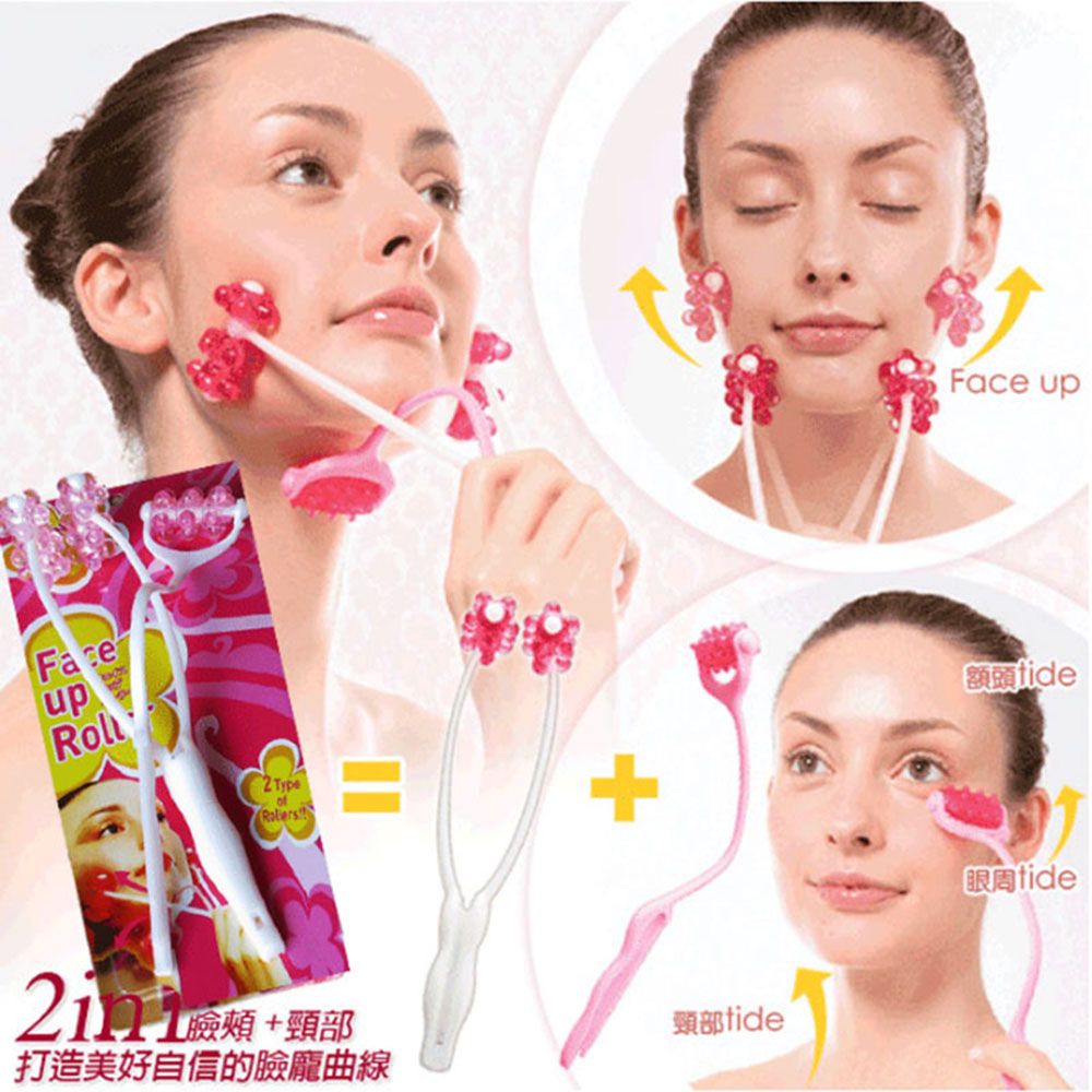 2 In 1 Neck Face Roller Slim Massage Facial Tool Massager Slimming