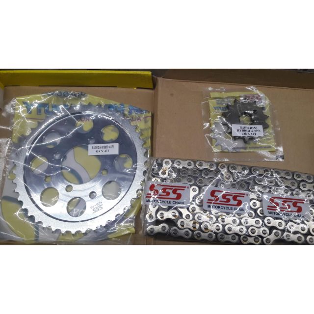 SSS Racing Sprocket Chain Set for Raider 150 14T 43T 428 130L Stainless Shopee Philippines